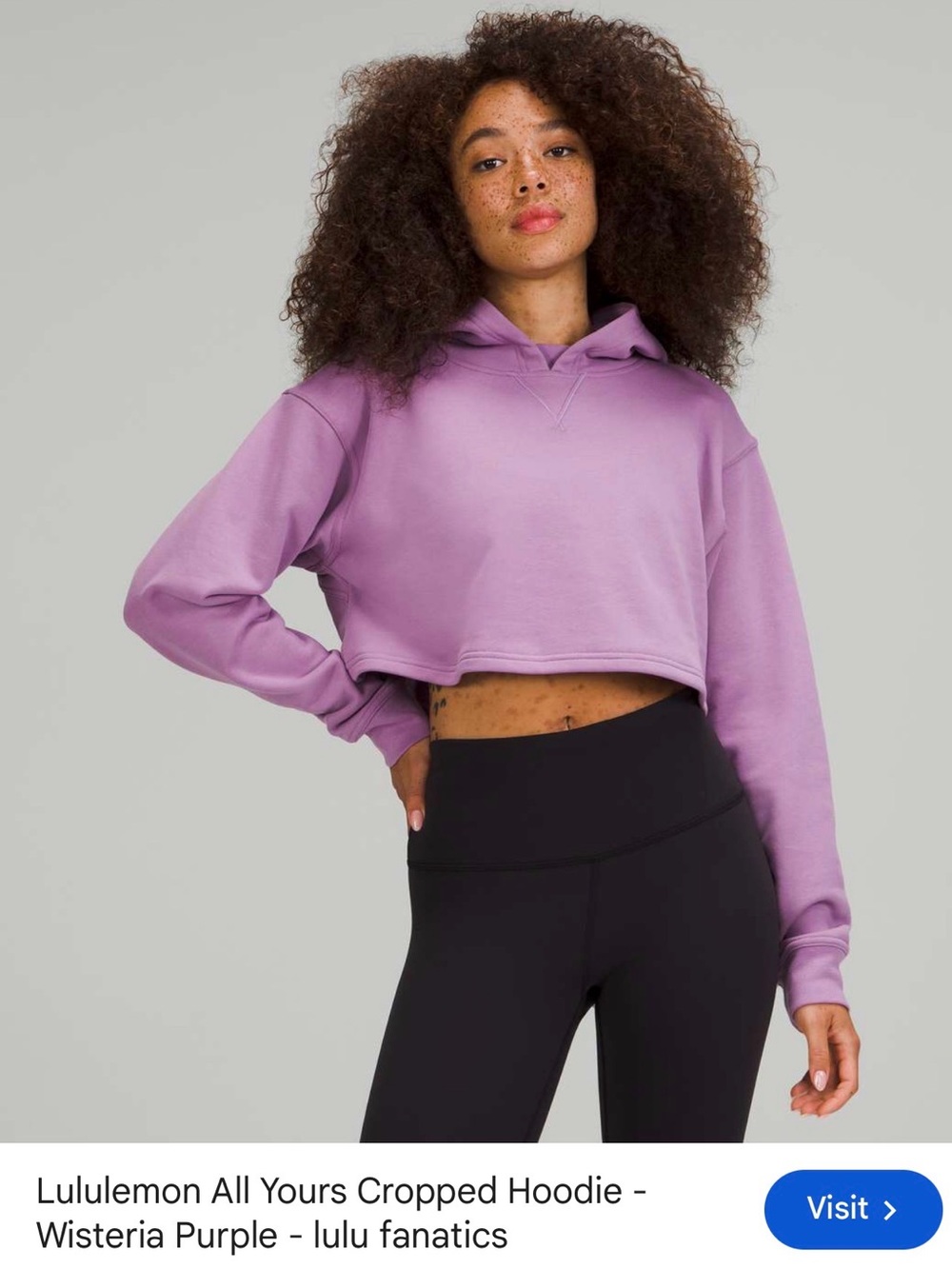 lululemon athletica Cropped Hoodie in Wisteria Lavender
